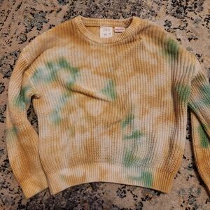 Zara Kids Tan and Green Sweater